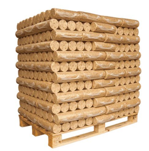 Palette de bûches densifiées