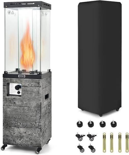 Chauffage flamme effet pierre